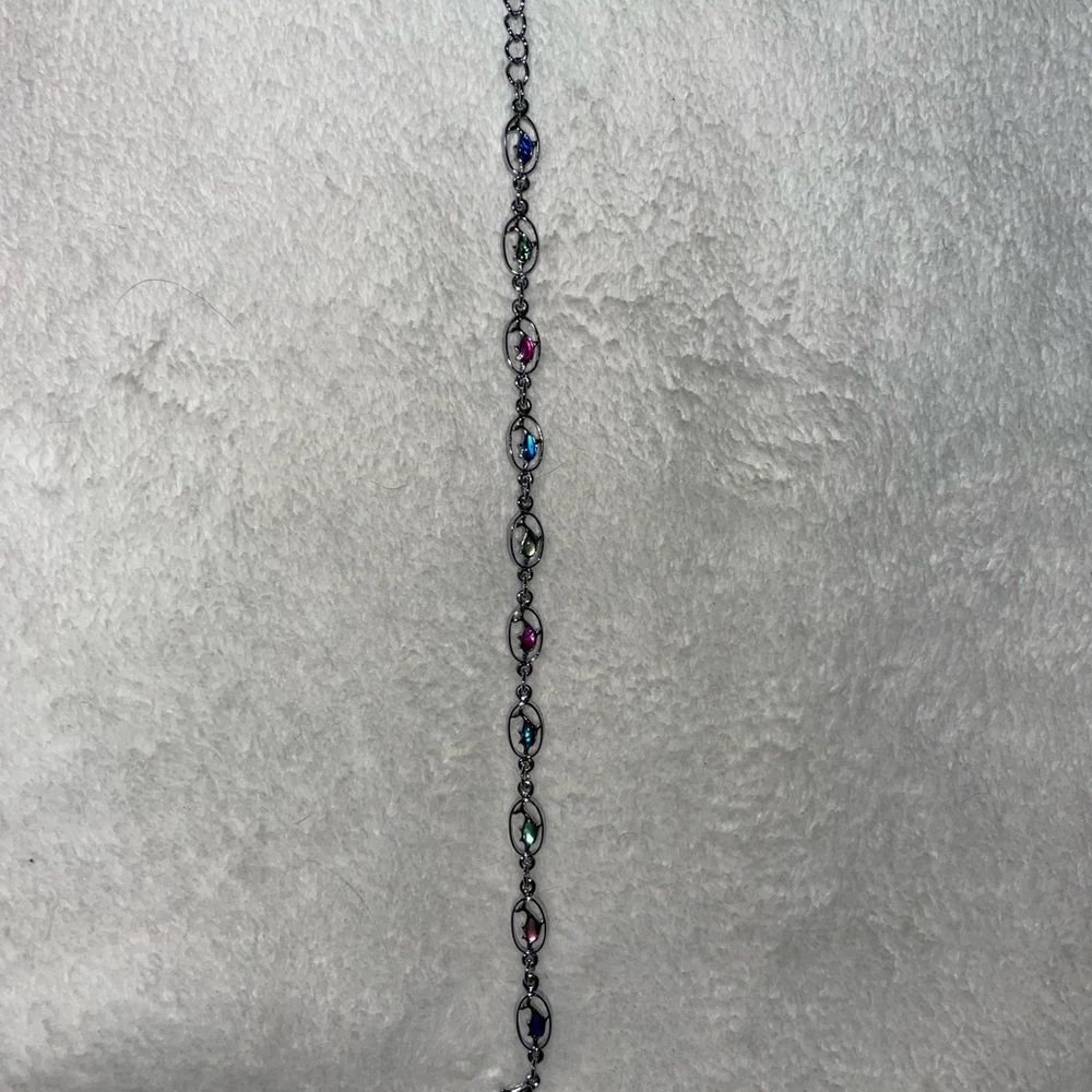 Elegant Multi-Color Dolphin Gemstone Bracelet